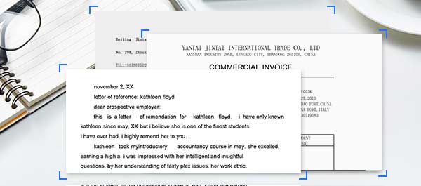 Supports recognition of simplified Chinese, handwriting, traditional Chinese, printed mixed samples, English and numbers, with high recognition rate, and users can set the recognition fields by themselves.